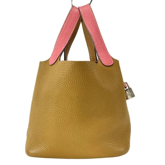 HERMES Picotin Lock Ccossack PM - Rose Azalee Sesame Taurillon Clemence Y - Picture 4 of 14